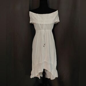 Seaspice White Off Shoulder Resort Beach Wear Cover Up Dress Size Small NWT